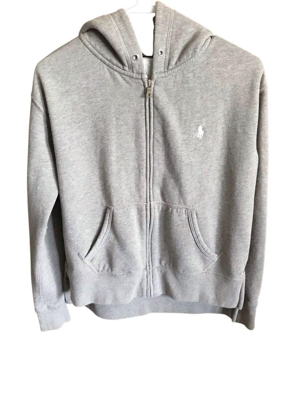 Polo Ralph Lauren Jacket Size Small Gray zip up hoodie pockets